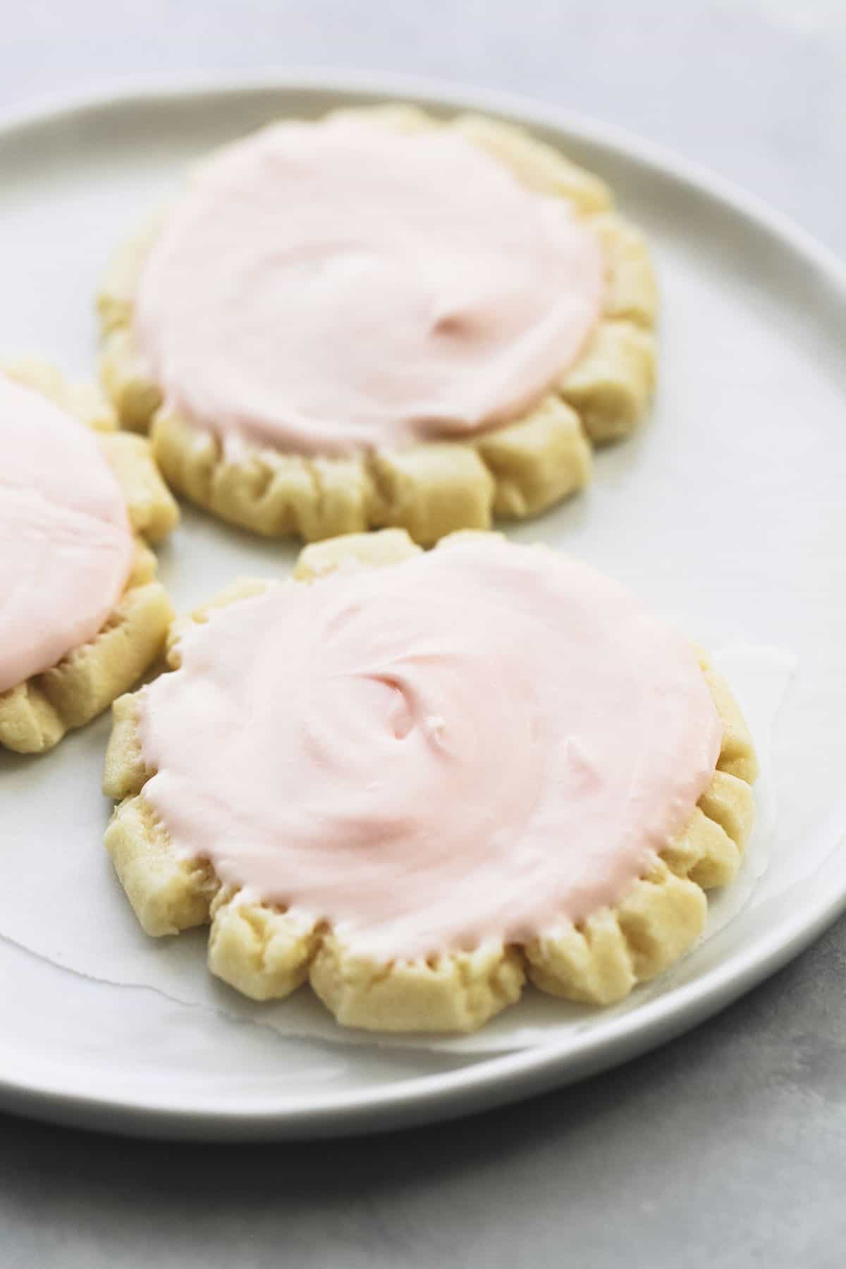 copycat Swig sugar cookies on a plate.