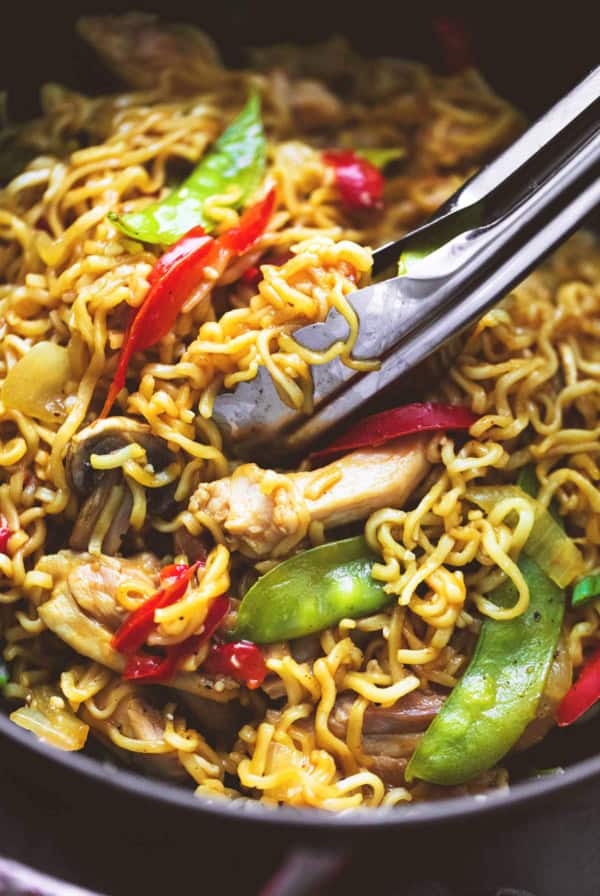 One Pot Chicken & Veggie Ramen | lecremedelacrumb.com