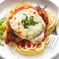 Healthy Baked Chicken Parmesan | lecremedelacrumb.com