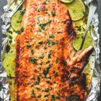 Baked Honey Cilantro Lime Salmon in Foil | lecremedelacrumb.com