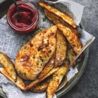 Sheet Pan Garlic Parmesan Chicken & Potatoes | lecremedelacrumb.com