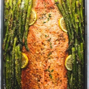 Baked Lemon Parmesan Salmon & Asparagus in Foil | lecremedelacrumb.com