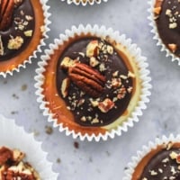 Mini Turtle Cheesecakes | lecremedelacrumb.com