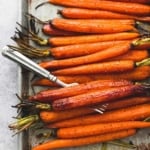 Honey Brown Sugar Roasted Carrots | lecremedelacrumb.com