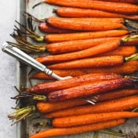 Honey Brown Sugar Roasted Carrots | lecremedelacrumb.com