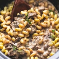 Slow Cooker Creamy Beef Stroganoff | lecremedelacrumb.com