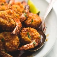 Baked Crispy Honey Lime Shrimp | lecremedelacrumb.com