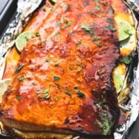 Baked Honey Sriracha Lime Salmon | lecremedelacrumb.com