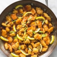 Sticky Chinese Lemon Chicken | lecremedelacrumb.com