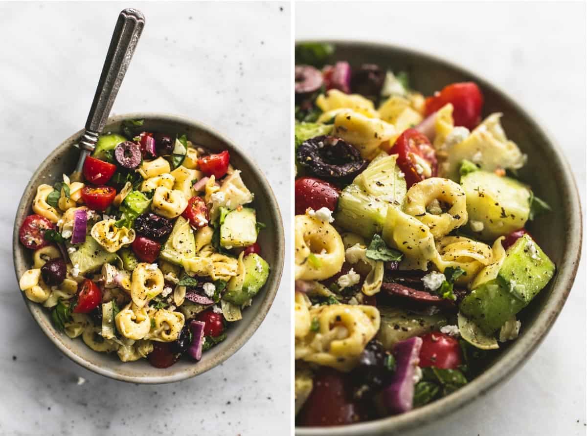 Greek Tortellini Pasta Salad | lecremedelacrumb.com