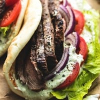 Steak Gyros with Tzatziki Cucumber Sauce | lecremedelacrumb.com