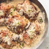 Creamy Parmesan Chicken and Mushrooms | lecremedelacrumb.com
