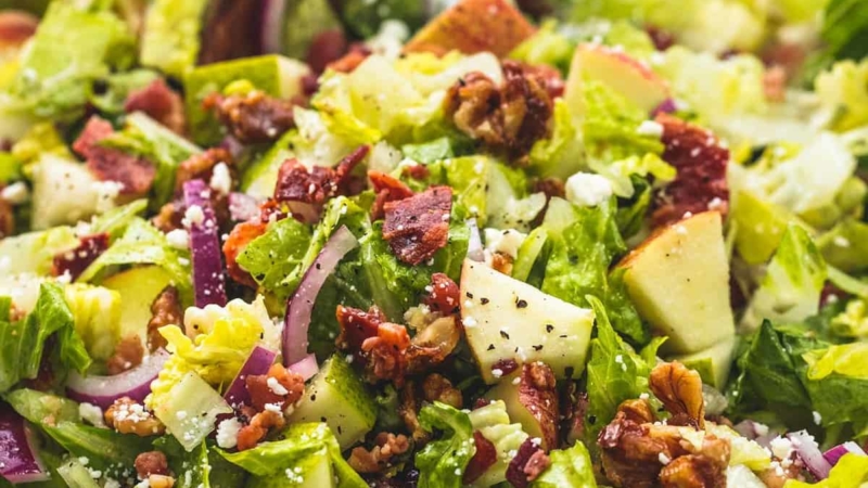 Chopped Autumn Salad with Apple Cider Dressing | lecremedelacrumb.com