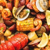 Sheet Pan Clambake | lecremedelacrumb.com