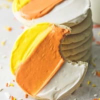 Ultra Soft Candy Corn Sugar Cookies | lecremedelacrumb.com