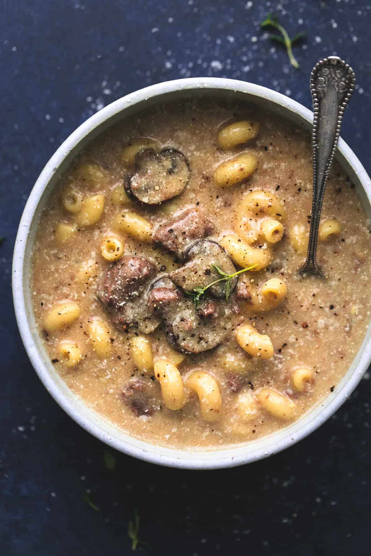 Instant Pot or Slow Cooker Beef Stroganoff Soup | lecremedelacrumb.com