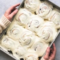 Eggnog Cinnamon Rolls | lecremedelacrumb.com