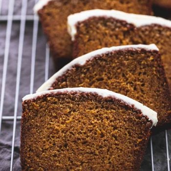 Cream Cheese Frosted Pumpkin Bread | lecremedelacrumb.com