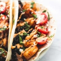 Shrimp or Chicken and Lentil Tacos | lecremedelacrumb.com