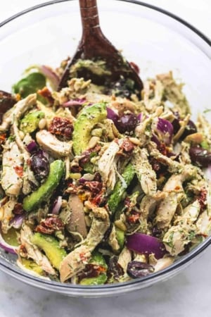 Greek Avocado Chicken Salad | lecremedelacrumb.com
