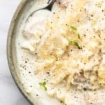 Creamy White Chicken Lasagna Soup | lecremedelacrumb.com