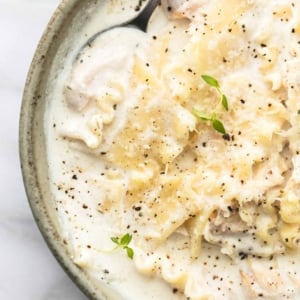 Creamy White Chicken Lasagna Soup | lecremedelacrumb.com
