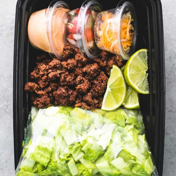 Taco Salad Meal Prep - Creme De La Crumb