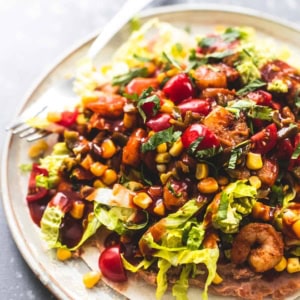 Chipotle Shrimp Tostada | lecremedelacrumb.com