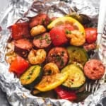 Shrimp Sausage and Veggie Foil Packs | lecremedelacrumb.com