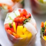 Shrimp and Veggie Spring Rolls easy appetizer recipe | lecremedelacrumb.com