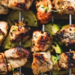 Zesty Herb Chicken and Veggie Skewers | lecremedelacrumb.com