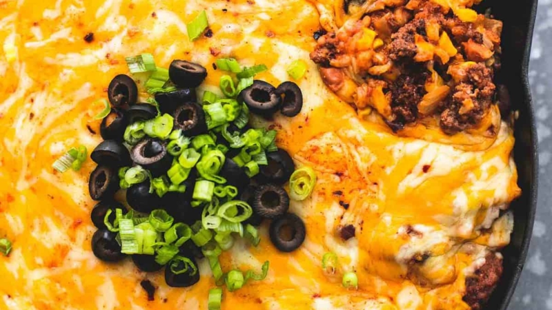 Mexican Beef and Rice Skillet | lecremedelacrumb.com