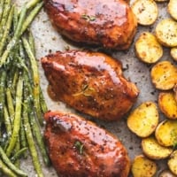Sheet Pan Chicken Potatoes and Green Beans recipe | lecremedelacrumb.com