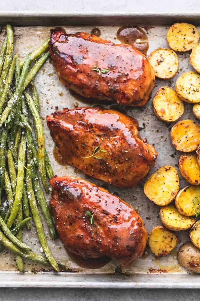 Sheet Pan Chicken, Potatoes and Green Beans - Creme De La Crumb