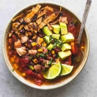Easy Mexican Chicken Tortilla Soup Recipe | lecremedelacrumb.com