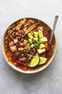 Easy Mexican Chicken Tortilla Soup Recipe | lecremedelacrumb.com