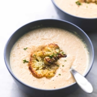 Easy and tasty Roasted Cauliflower Soup recipe | lecremedelacrumb.com