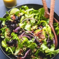 Best Simple Tossed Green Salad is the easiest side dish and goes perfectly with just about anything! Totally customizable and tossed in the tastiest 6-ingredient homemade dressing! | lecremedelacrumb.com