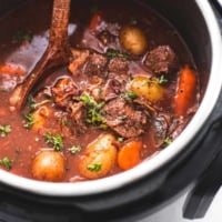 Easy Instant Pot Beef Bourguignon recipe | lecremedelacrumb.com