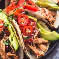 Instant Pot Shredded Chicken Tacos | lecremedelacrumb.com