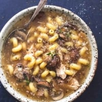 Easy Instant Pot or Slow Cooker Chicken Marsala Soup recipe | lecremedelacrumb.com