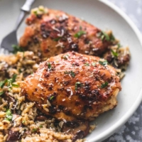 Easy Instant Pot Parmesan Chicken and Mushroom Rice recipe | lecremedelacrumb.com
