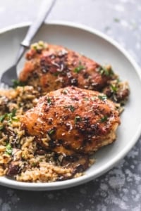 Easy Instant Pot Parmesan Chicken and Mushroom Rice recipe | lecremedelacrumb.com