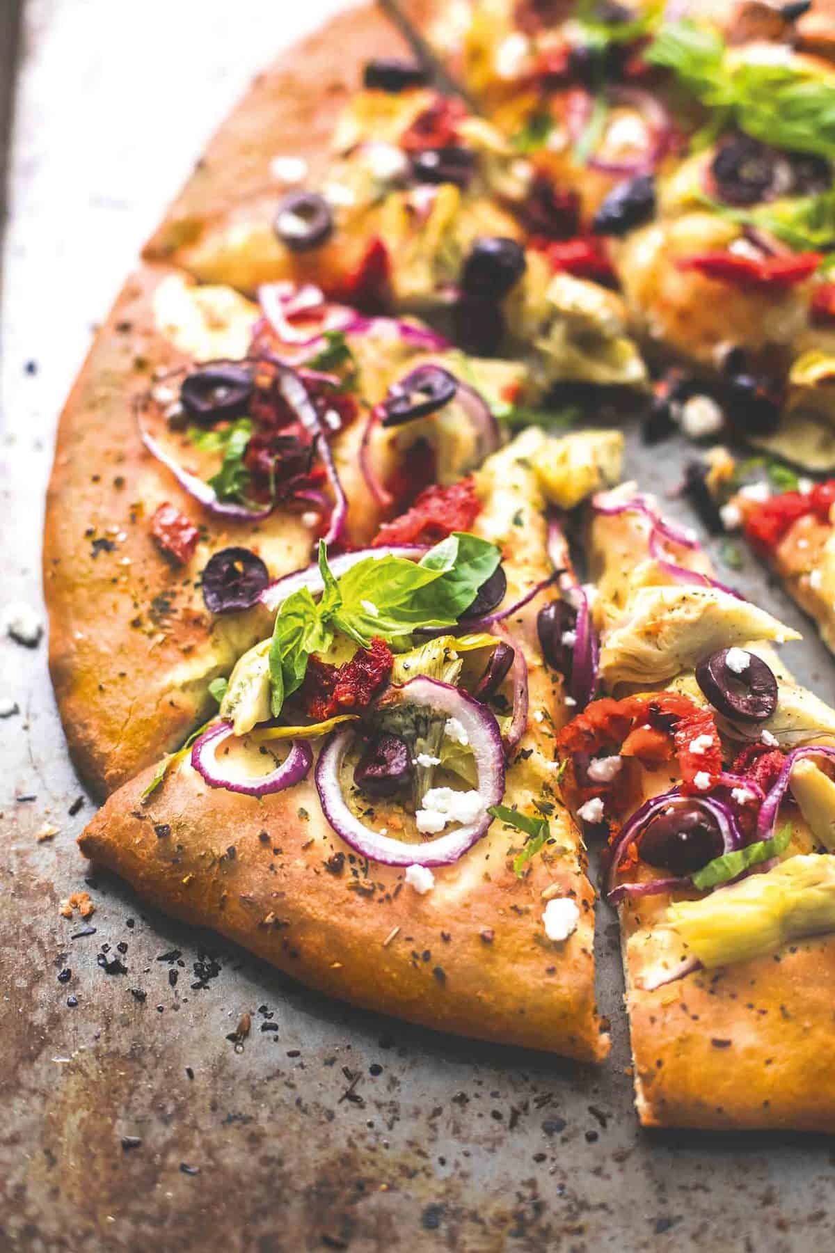 Mediterranean Veggie Pizza Creme De La Crumb