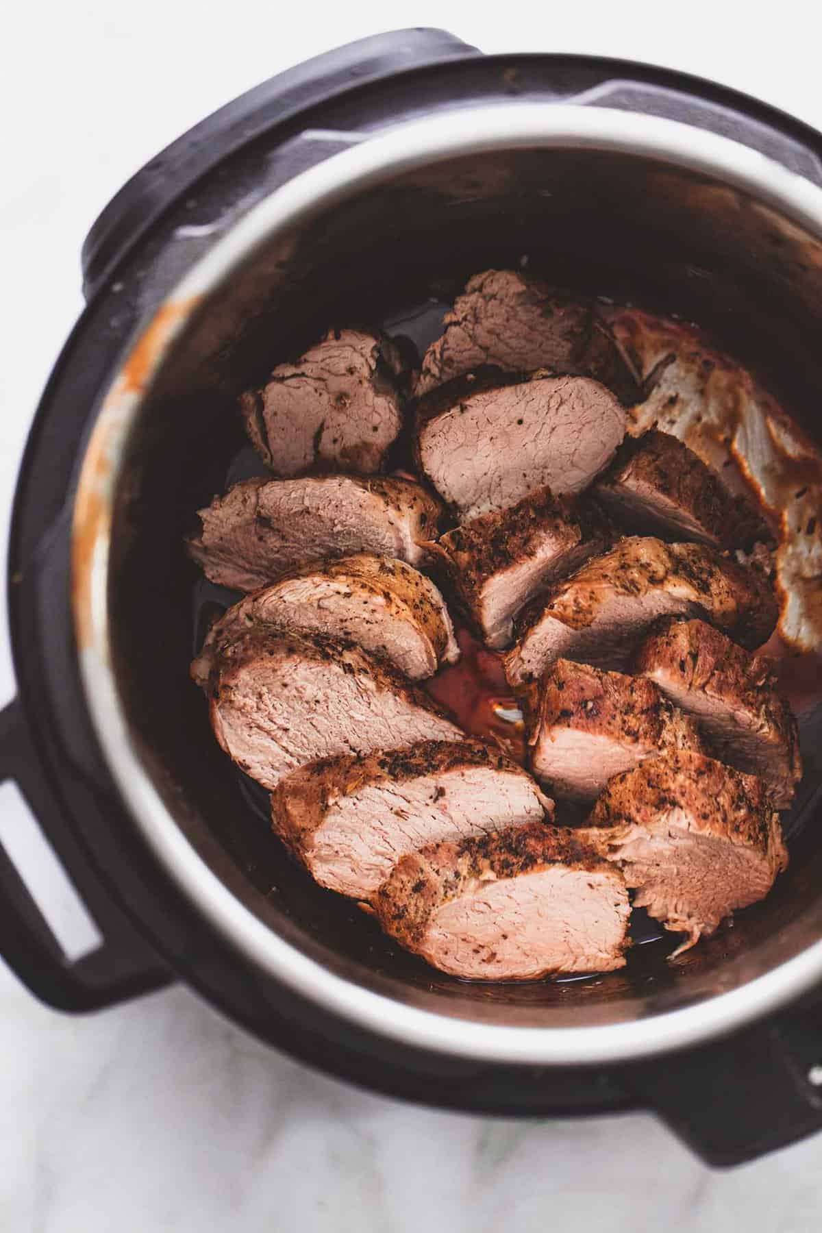 Instant Pot Balsamic Pork Tenderloin recipe | lecremedelacrumb.com