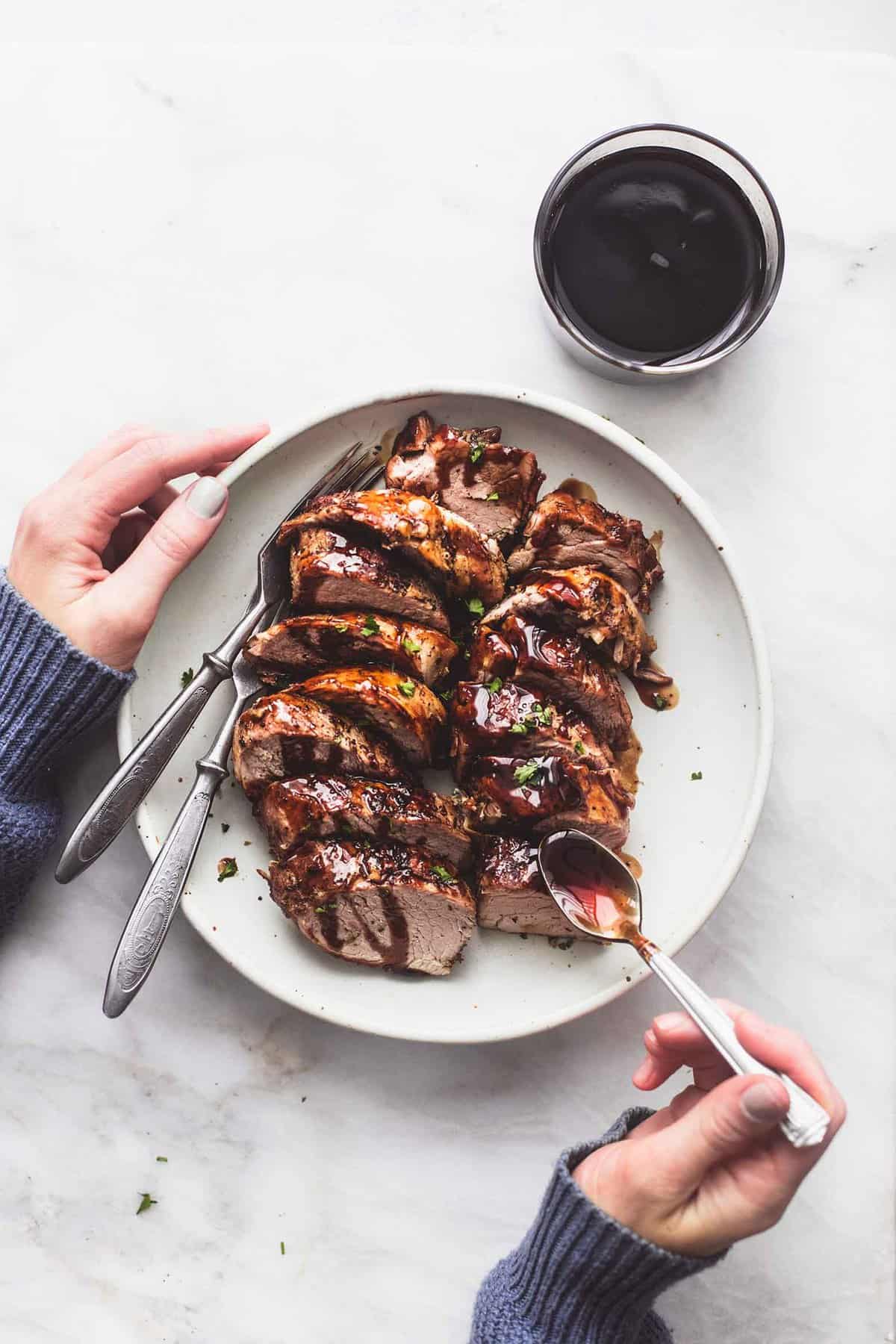 Instant Pot Balsamic Pork Tenderloin recipe | lecremedelacrumb.com