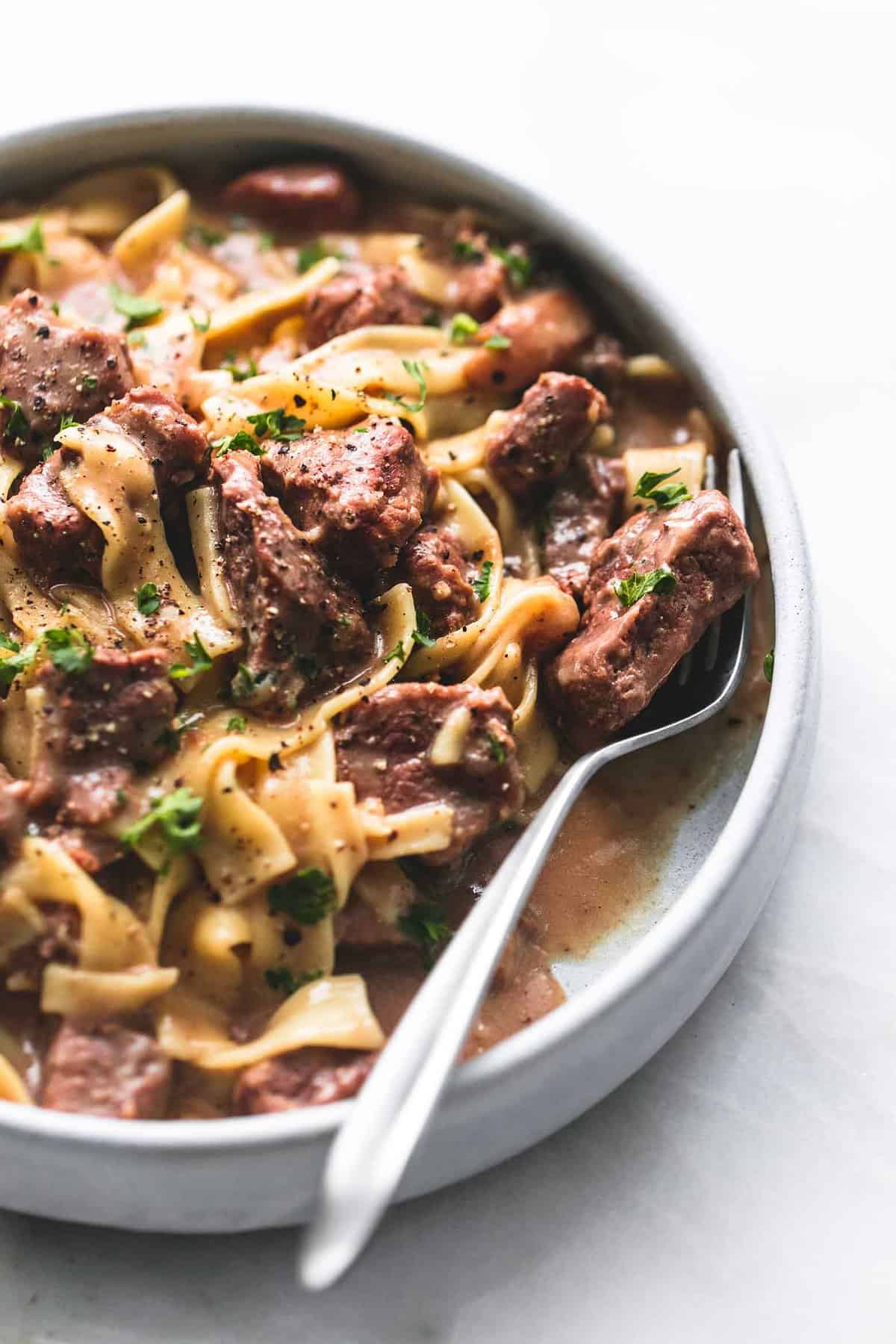 Best Ever Easy Beef Stroganoff Recipe | lecremedelacrumb.com