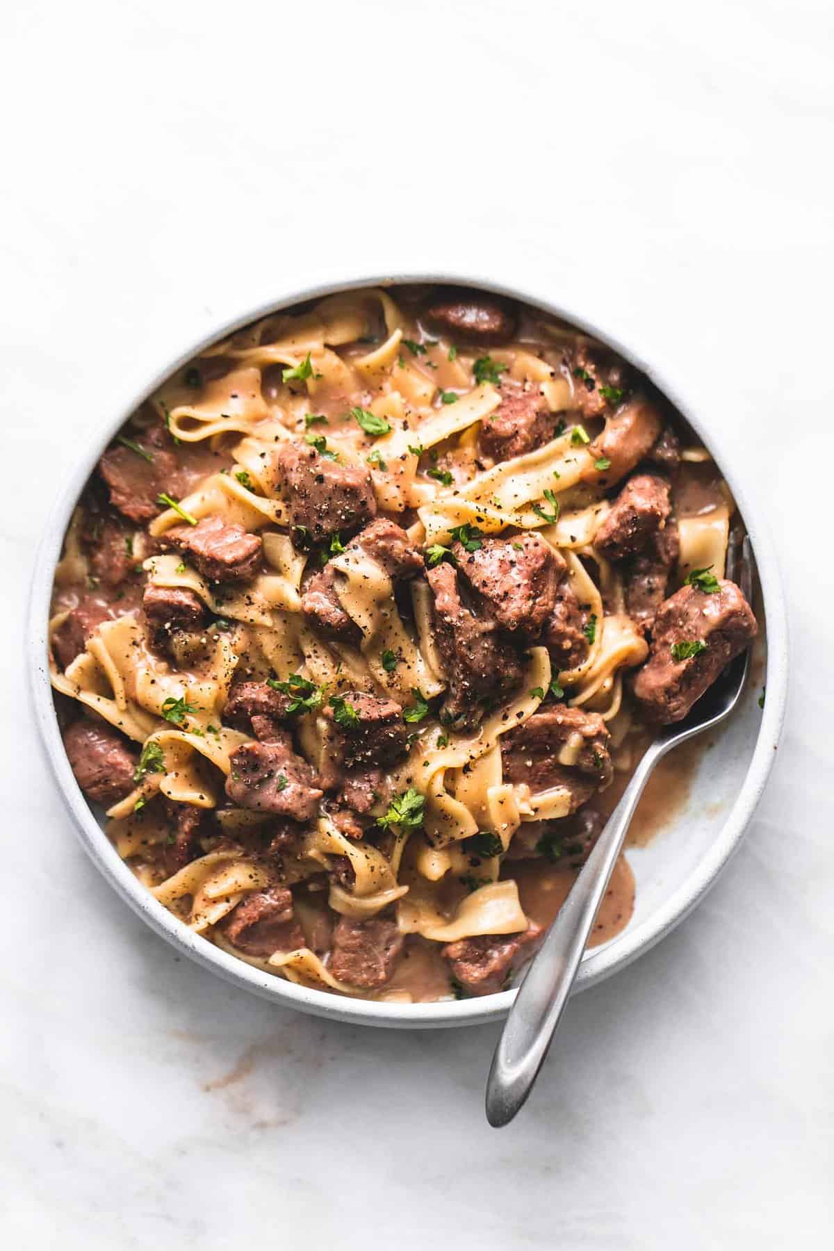 Best Ever Easy Beef Stroganoff Recipe | lecremedelacrumb.com