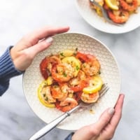 Easy Lemon Garlic Butter Shrimp healthy dinner recipe | lecremedelacrumb.com