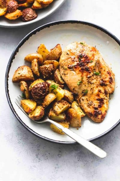 Sheet Pan Chicken and Potatoes (Five Ingredients) - Creme De La Crumb